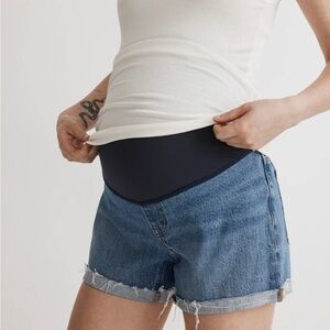 Madewell Maternity Over-The-Belly Jean Shorts with Cuffed Hem